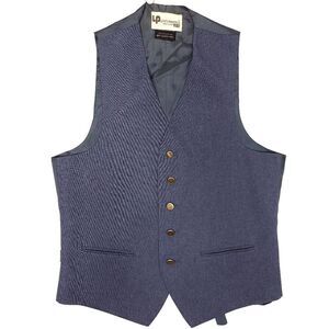 Vintage 70's Levi's Panatela Sportswear Vest Mens Small Grayish Blue Satin Lined